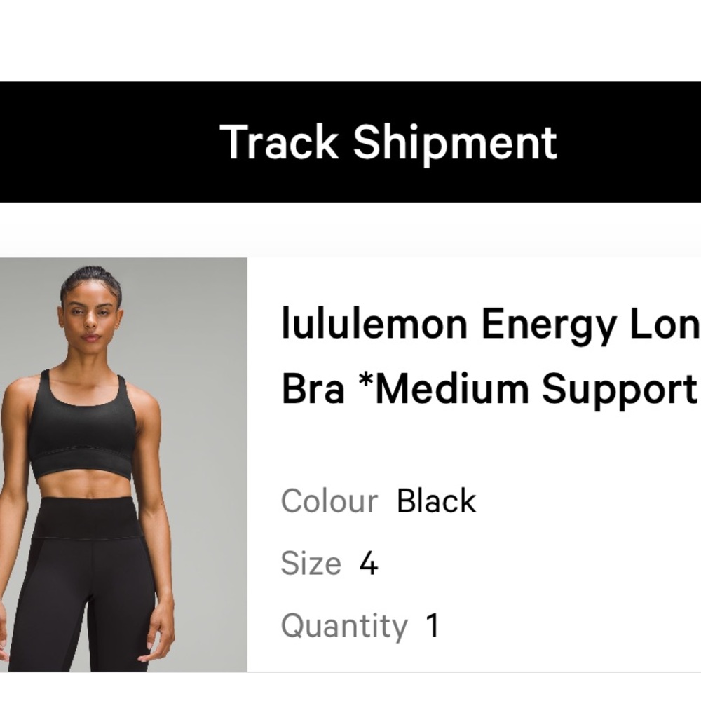 lululemon athletica Black Energy Longline Sports Bra